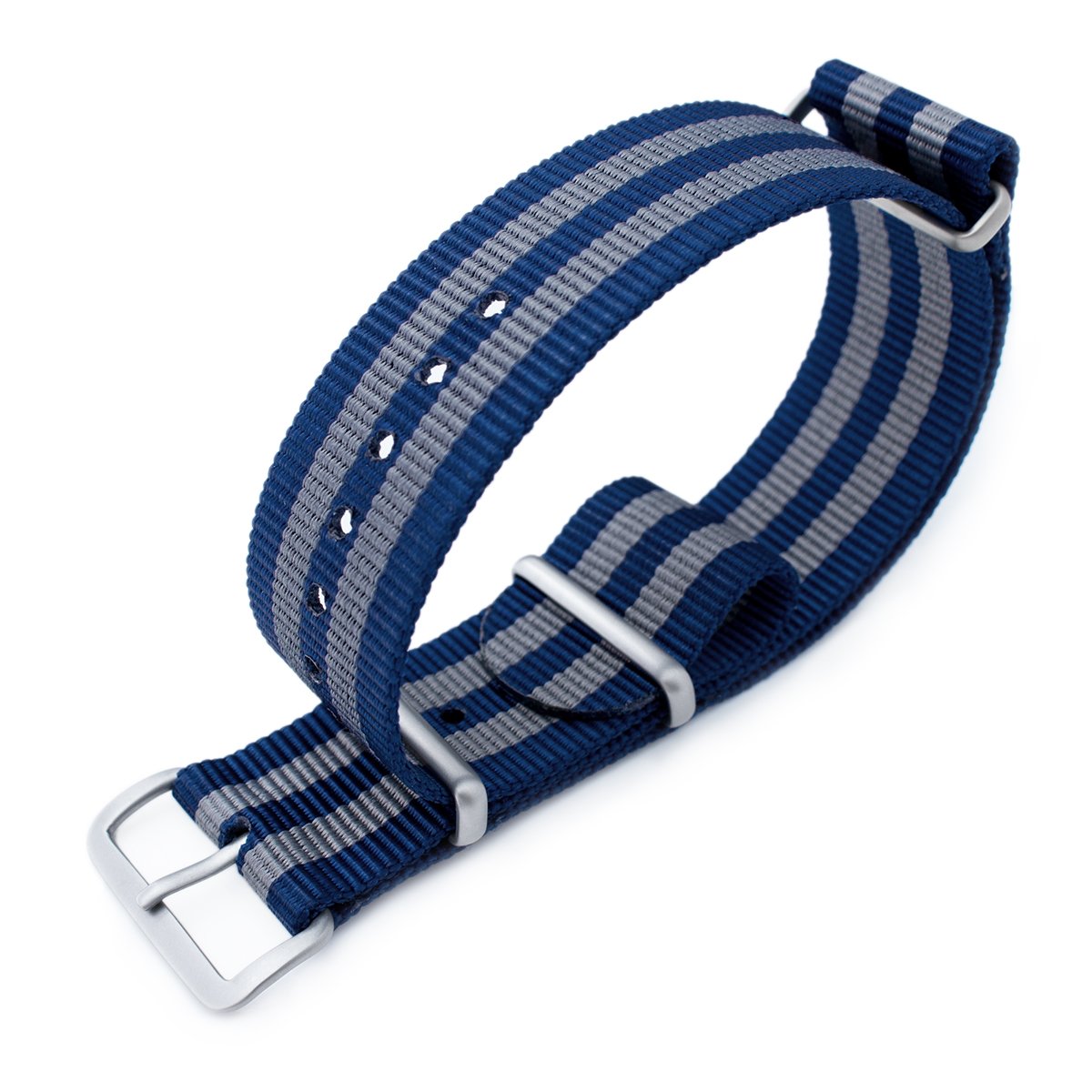 MiLTAT 18mm, 20mm or 21mm military ballistic nylon armband, Sandblasted - Navy &amp; Grey