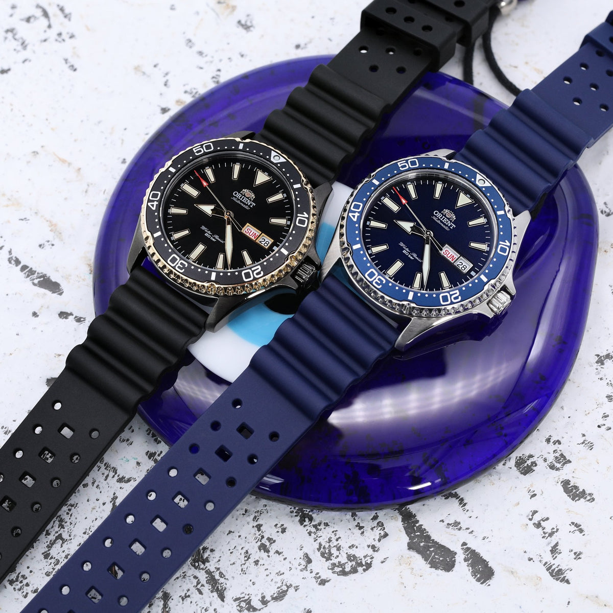 Orient Kamasu Blue Diver Watch RA-AA0002L19B Strapcode Watch Bands