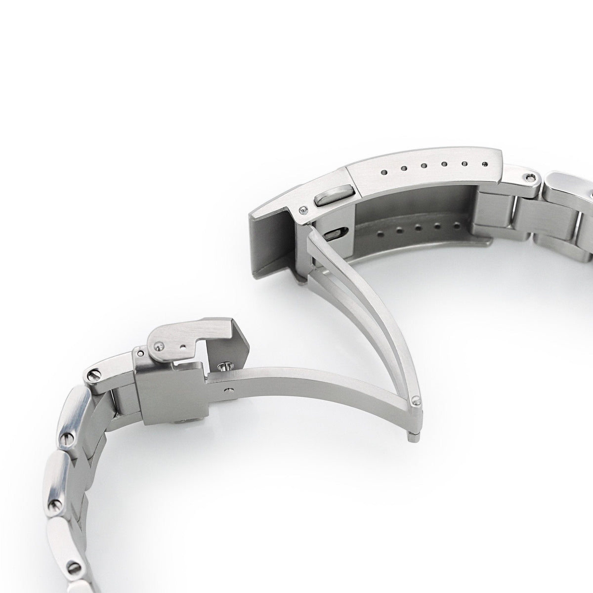 20mm Retro Shaver Blade 316L Stainless Steel Watch Bracelet for Seiko Baby MM 200 Brushed V-Clasp Strapcode Watch Bands