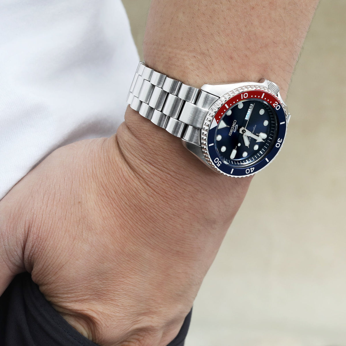 Seiko 5 Sports SRPD53K1/ SBSA003 Pepsi Sports Style new Cal. 4R36 Strapcode Watch Bands