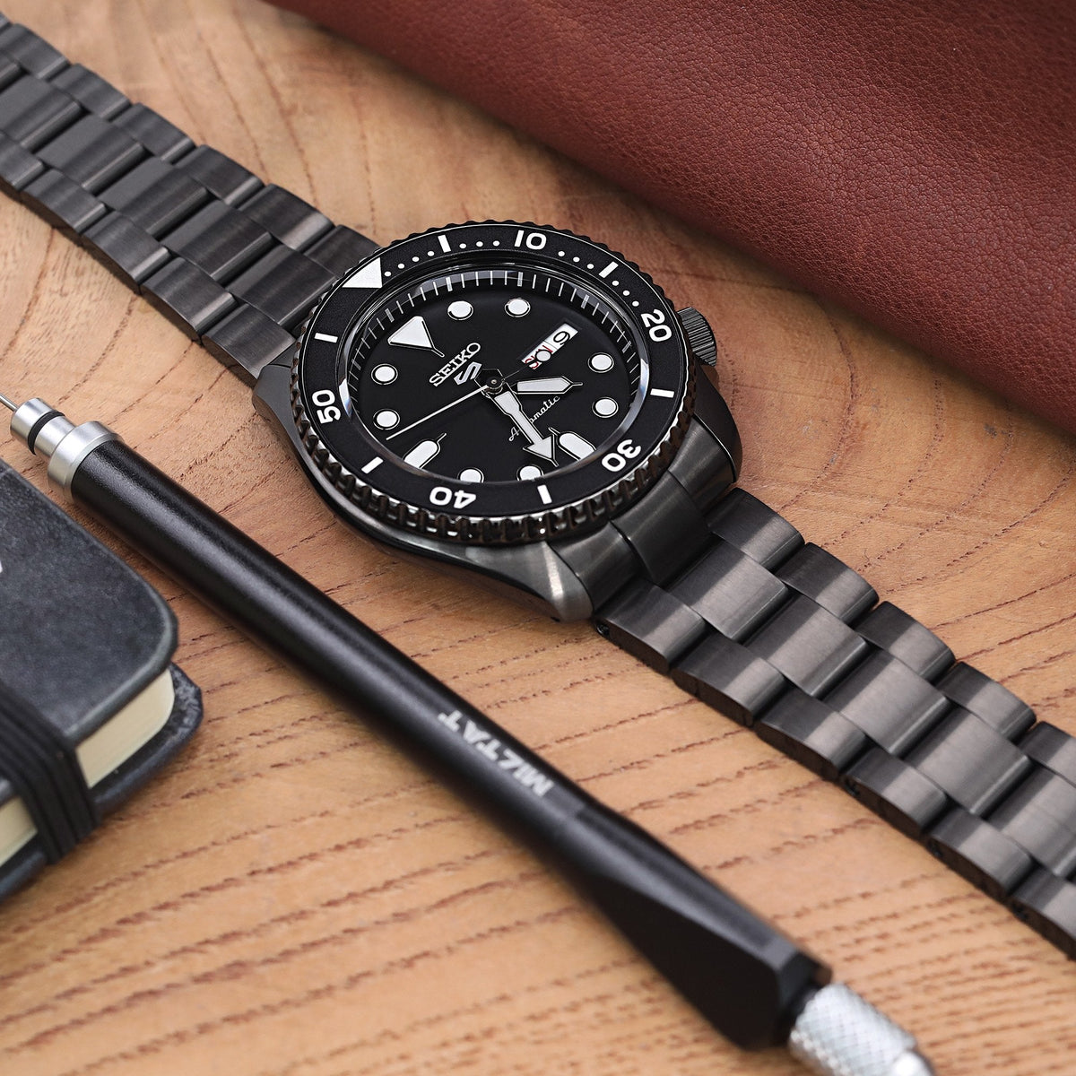 Seiko 5 Sports SRPD65K1 Black Hard Coating Sports Style new Cal. 4R36 Strapcode Watch Bands