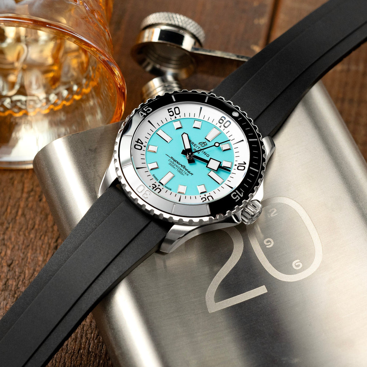 Breitling SuperOcean Automatic 44 Turquoise Blue Strapcode watch bands