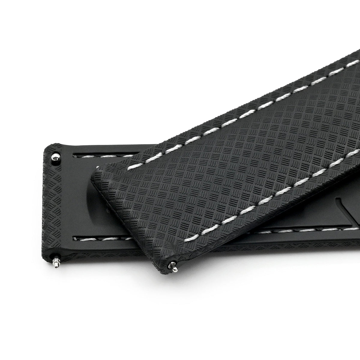 Black FKM37 Rubber Q.R. Deployant Watch Band, 20mm or 22mm Strapcode watch bands