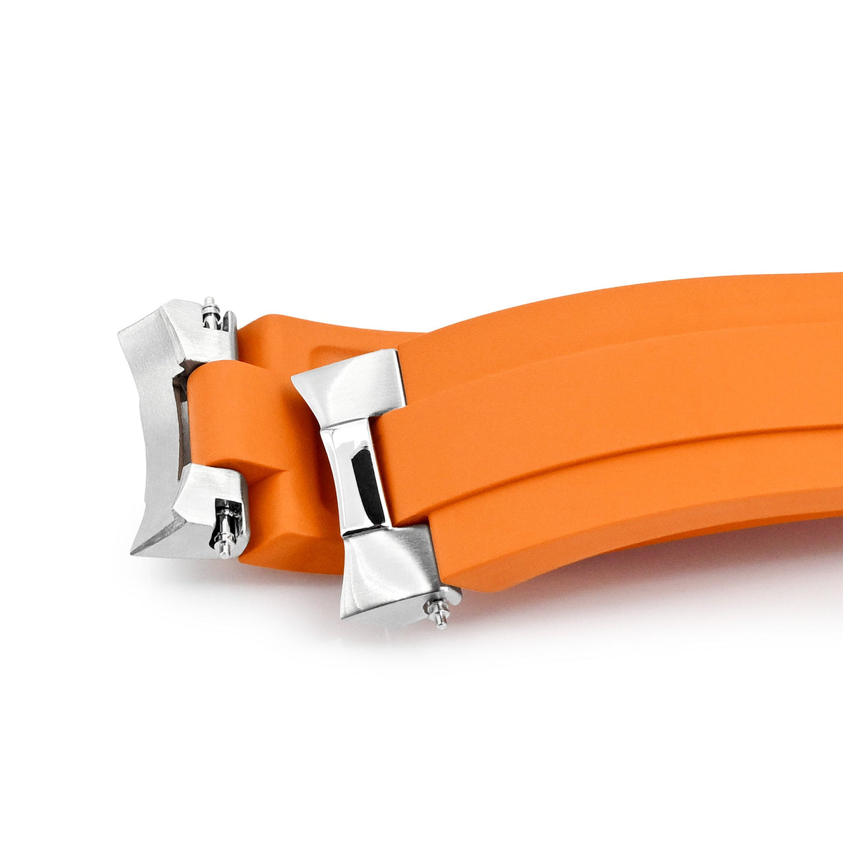 20mm Crafter Blue - MX03-117 Orange FKM Rubber Strap With End Links compatible with Seiko Alpinist SARB017 Strapcode watch bands