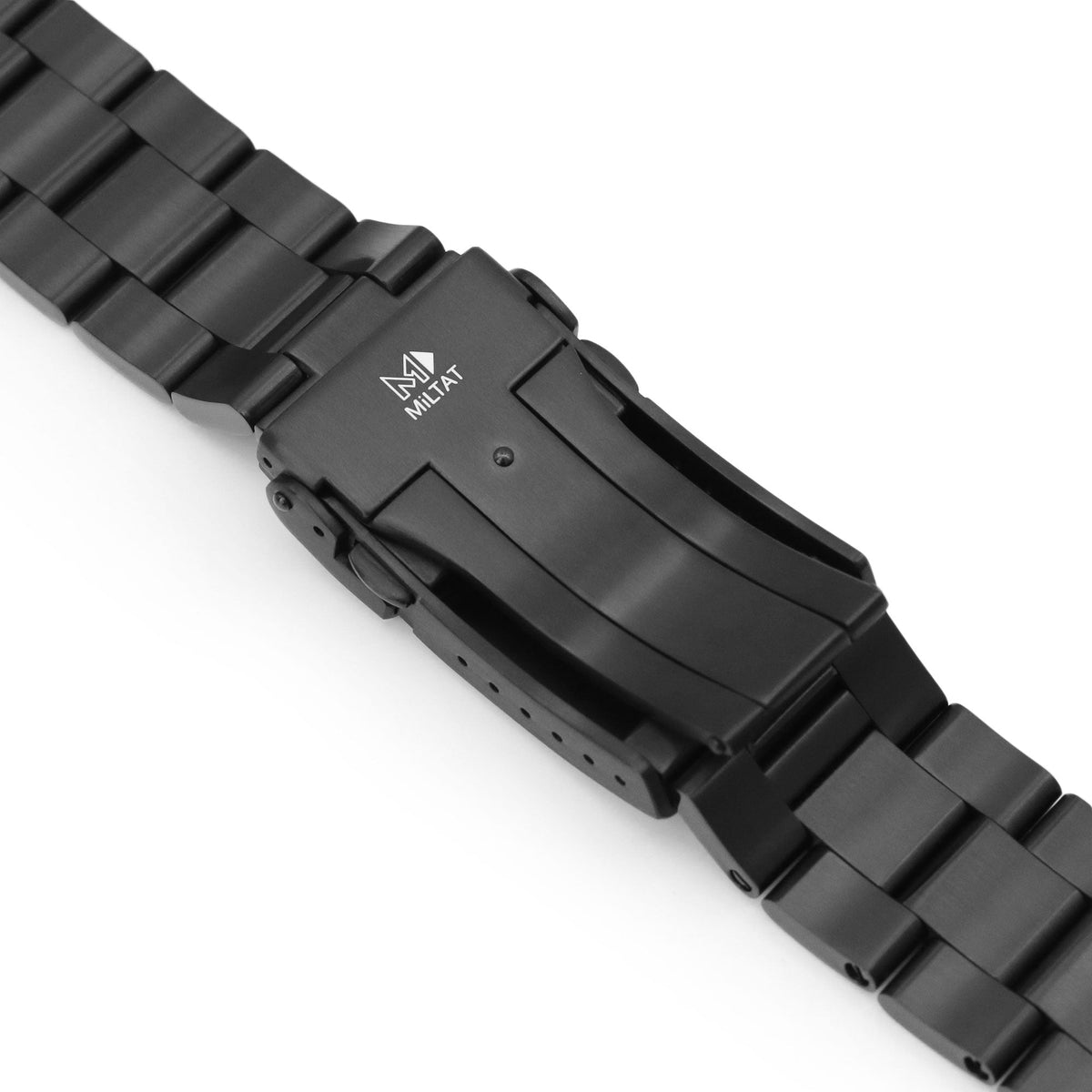 20mm Super-O Boyer Watch Band compatible with Seiko Black Sumo SPB125J1, 316L Stainless Steel Diamond-like Carbon (DLC coating) V-Clasp