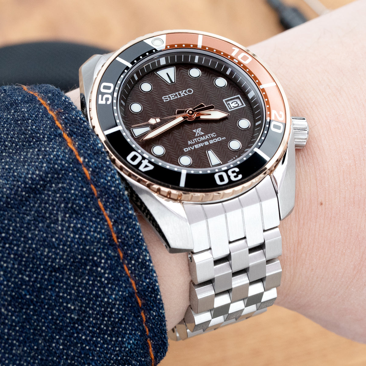 20mm Super Engineer II Watch Band compatible with Seiko Sumo SBDC001, SBDC031 &amp; SPB101