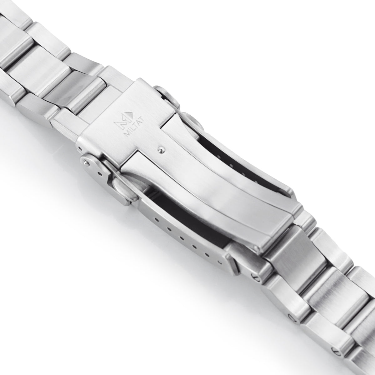 21.5mm Super-O Boyer Watch Band compatible with Seiko Tuna, 316L Stainless Steel V-Clasp Button Double Lock