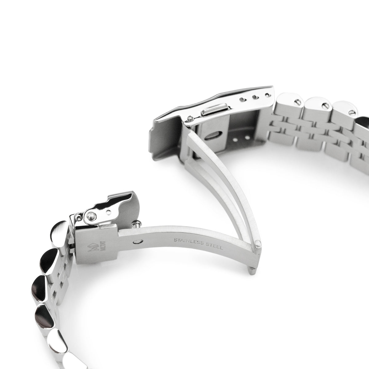 22mm Super-J Louis JUB Watch Band compatible with Seiko SKX007, 316L Stainless Steel Brushed
