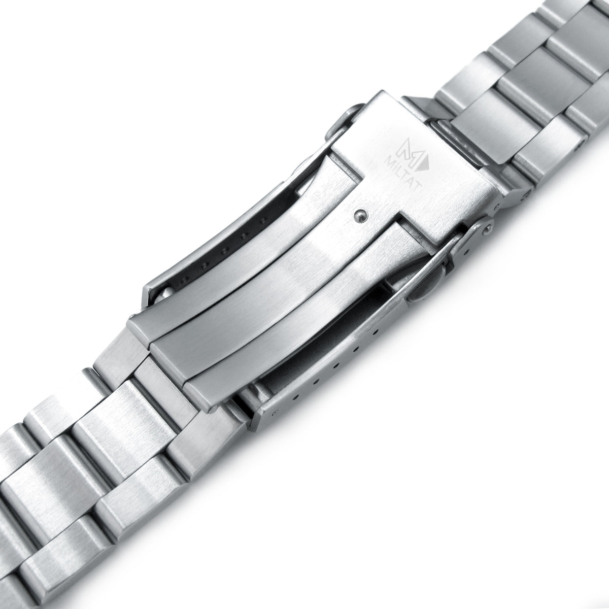 22mm Retro Shaver Blade Watch Band compatible with Seiko 6309-7040 and 6306-7001, 316L Stainless Steel Brushed V-Clasp