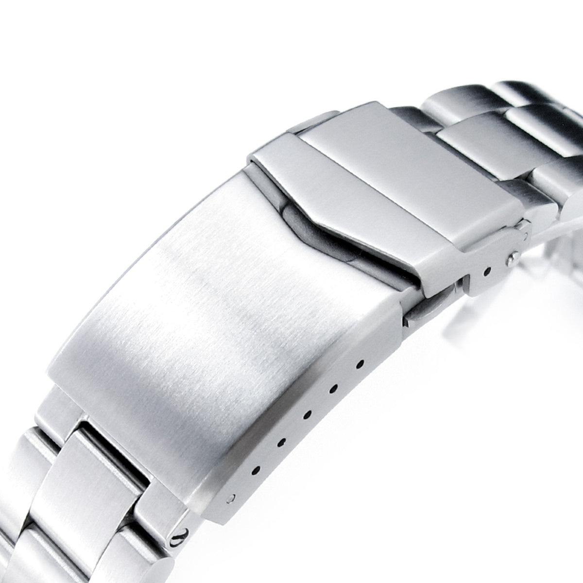 22mm Super-O Boyer Watch Band for Seiko GMT SSK001, 316L Stainless Steel Brushed V-Clasp Strapcode Watch Bands