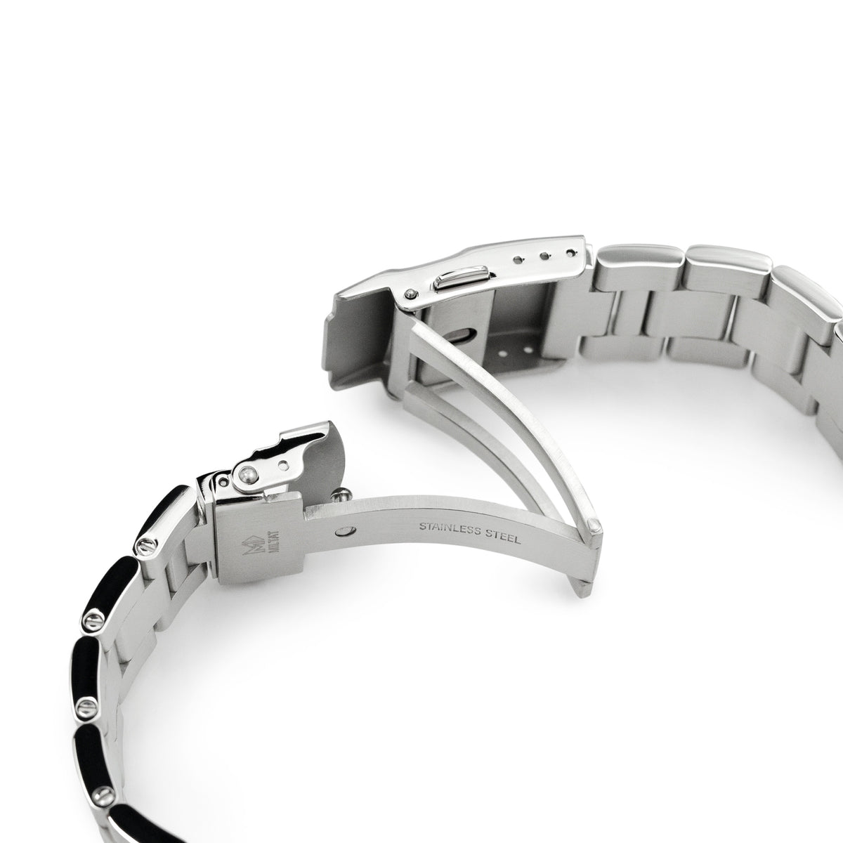 22mm Super-O Boyer Watch Band compatible with Seiko SNZF17 Sea Urchin, Diver Clasp Brushed