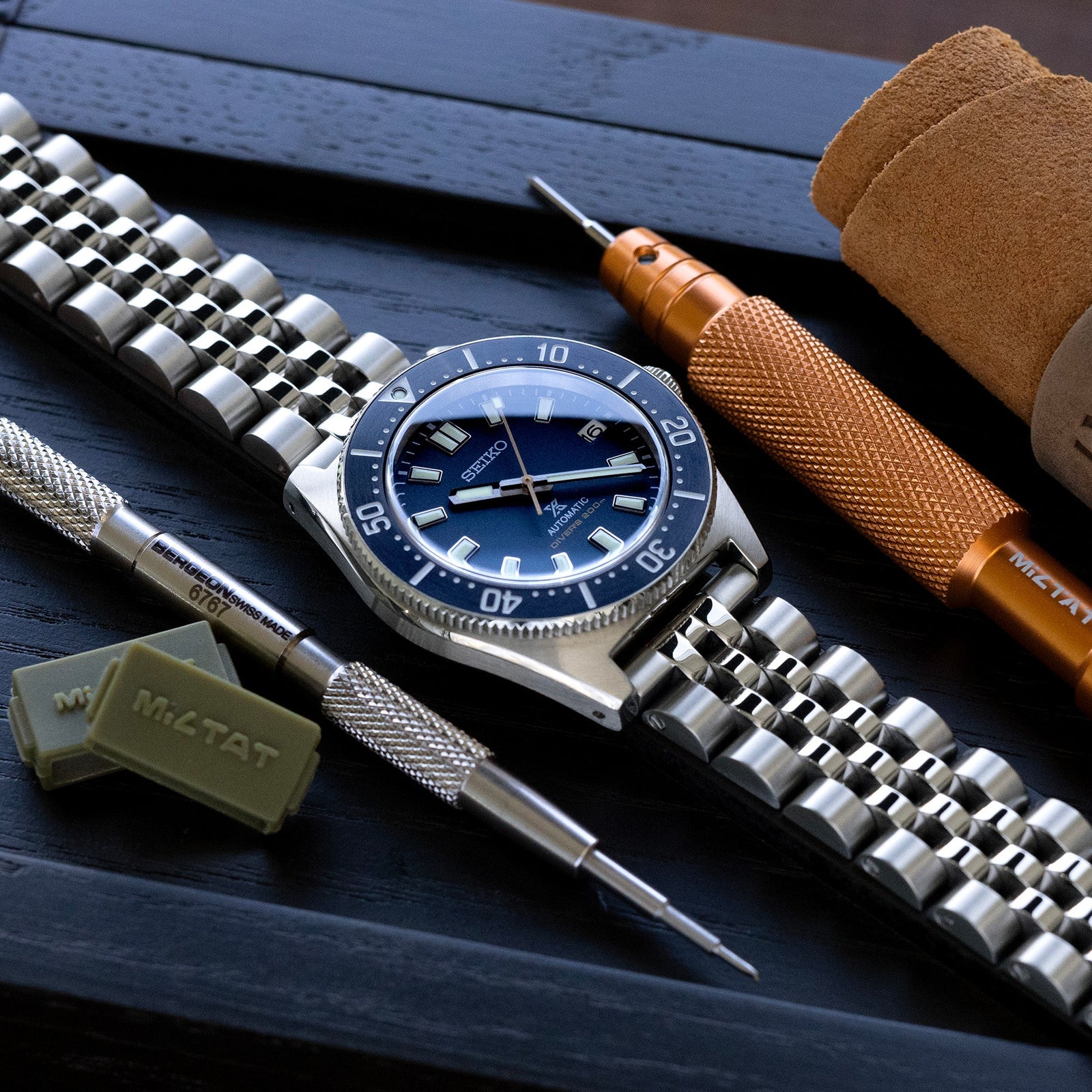 20mm Angus-O2 QR Titanium Watch Band Straight End Quick Release, Brushed Slinea Clasp Strapcode watch bands