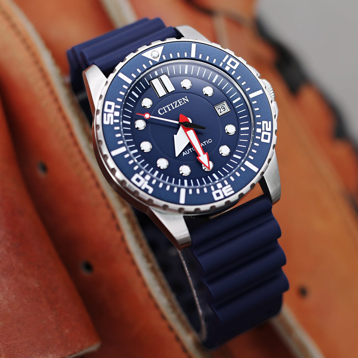Citizen Mechanical watch Blue Dial NJ0121-89L Strapcode Watch Bands