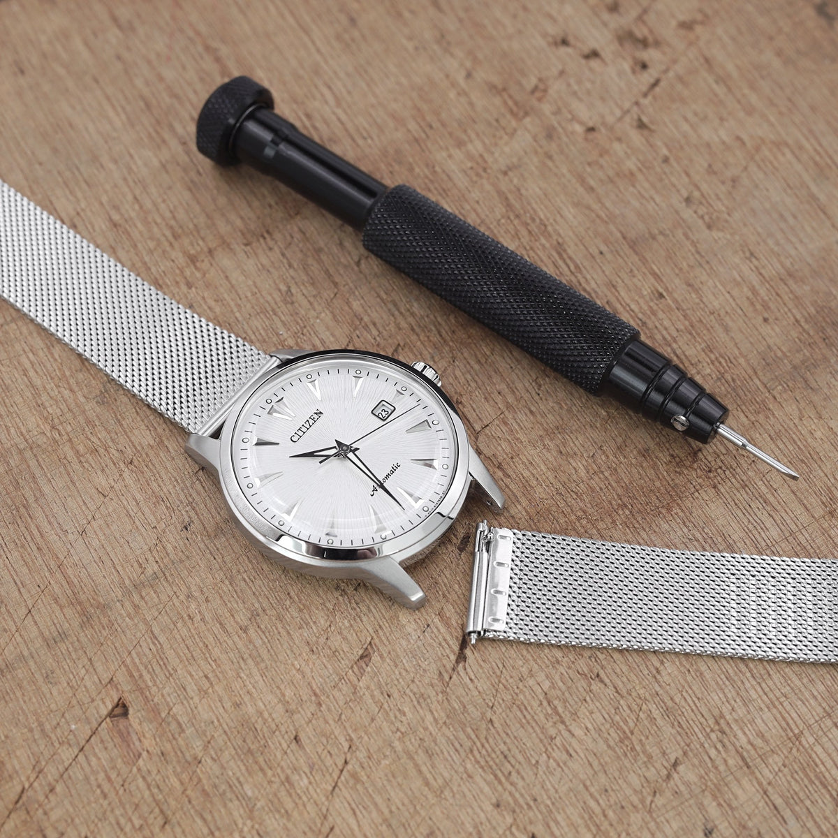 The New Citizen Kuroshio '64 NK0001-84A White Strapcode Watch Bands