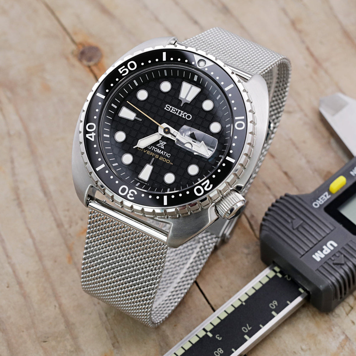 Seiko King Turtle Prospex SRPE03K1 Black Diver Ceramic Insert Strapcode Watch Bands