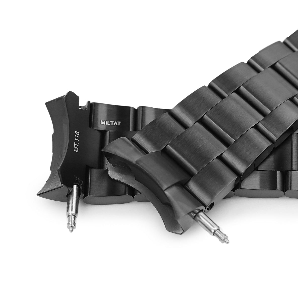 22mm Super-O Boyer 316L Stainless Steel Watch Band for Seiko 5 SRPD65K1, PVD Gun Color V-Clasp Strapcode Watch Bands