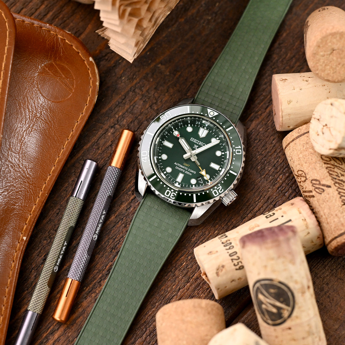 Quick Release FKM29 Military Green FKM Rubber watch strap