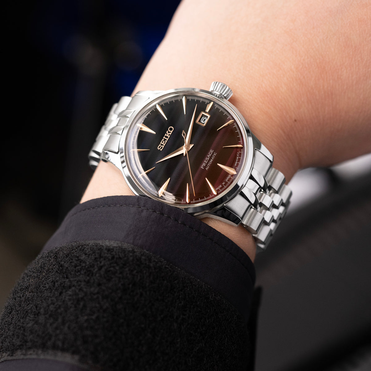 20mm Angus-J Louis JUB Watch Band compatible with Seiko Cocktail SSA345, 316L Stainless Steel V-Clasp