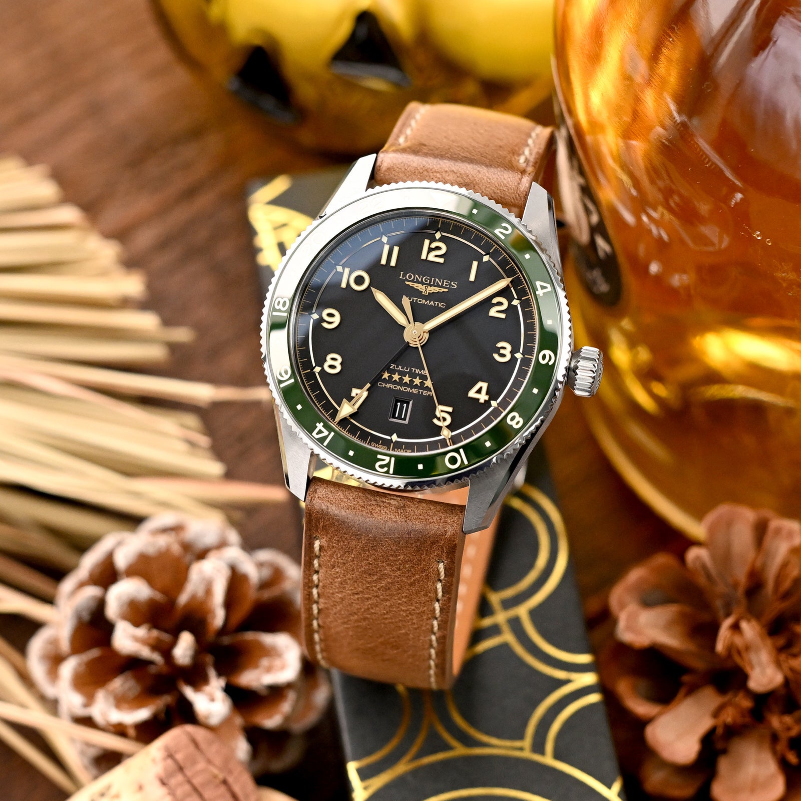 Pam Collection, Vintage Brown Horween Chromexcel Leather Watch Strap for Panerai, Beige Stitching Strapcode watch bands