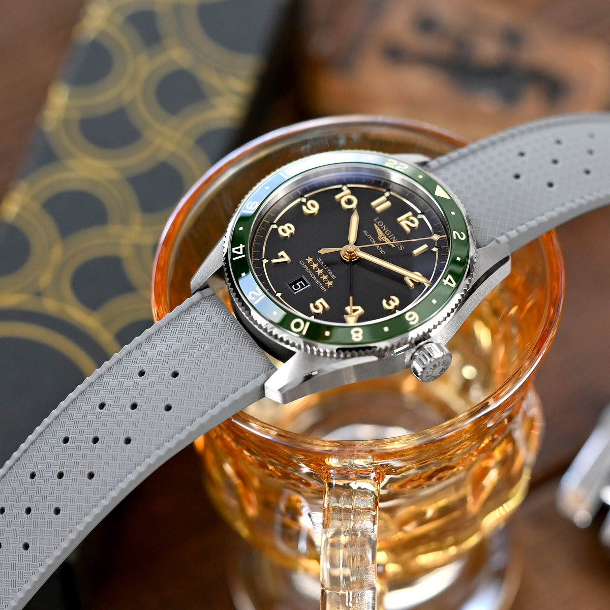 Quick Release Grey Tropic Pro FKM rubber watch strap, 20mm or 22mm