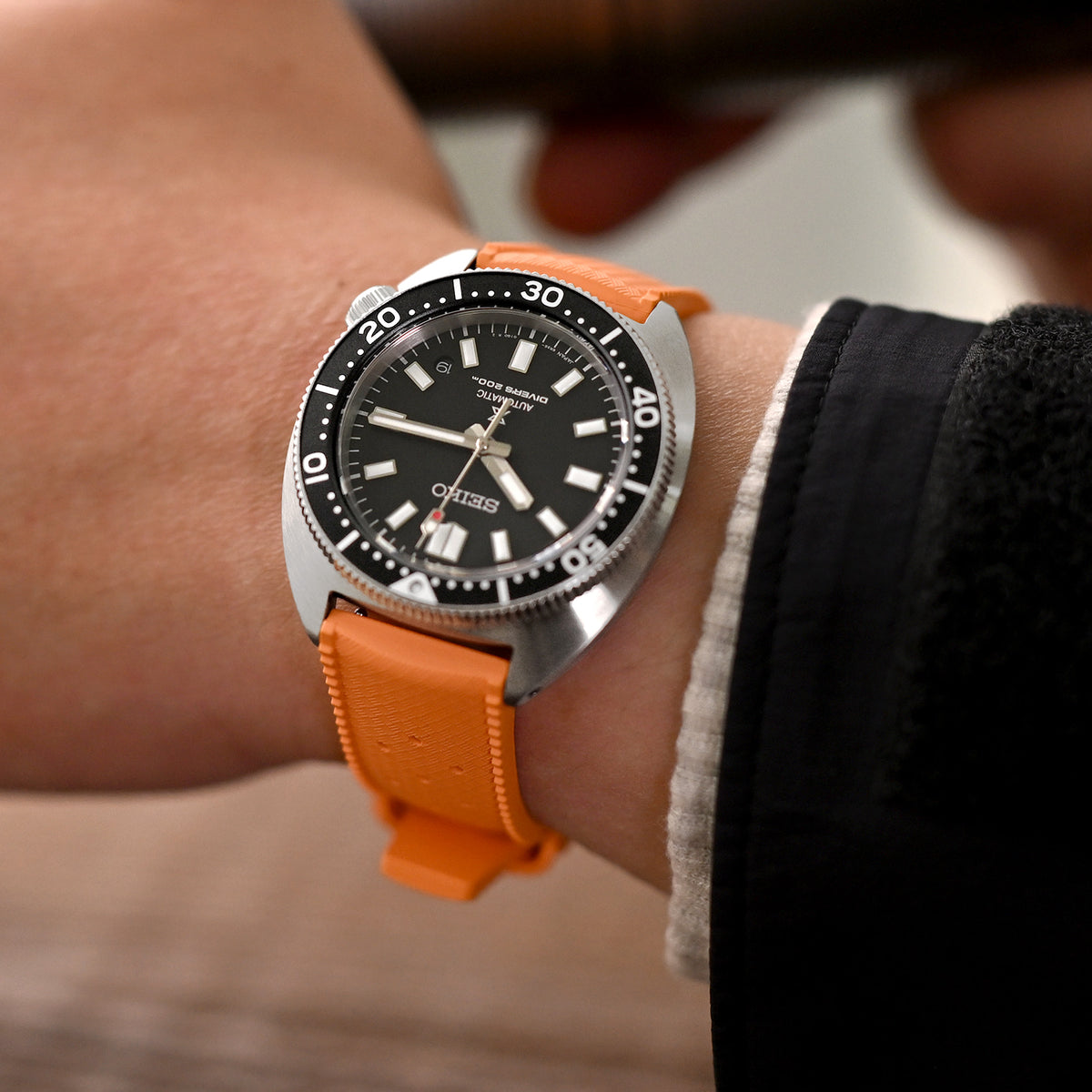 Quick Release Orange Tropic Pro FKM rubber watch strap, 20mm or 22mm