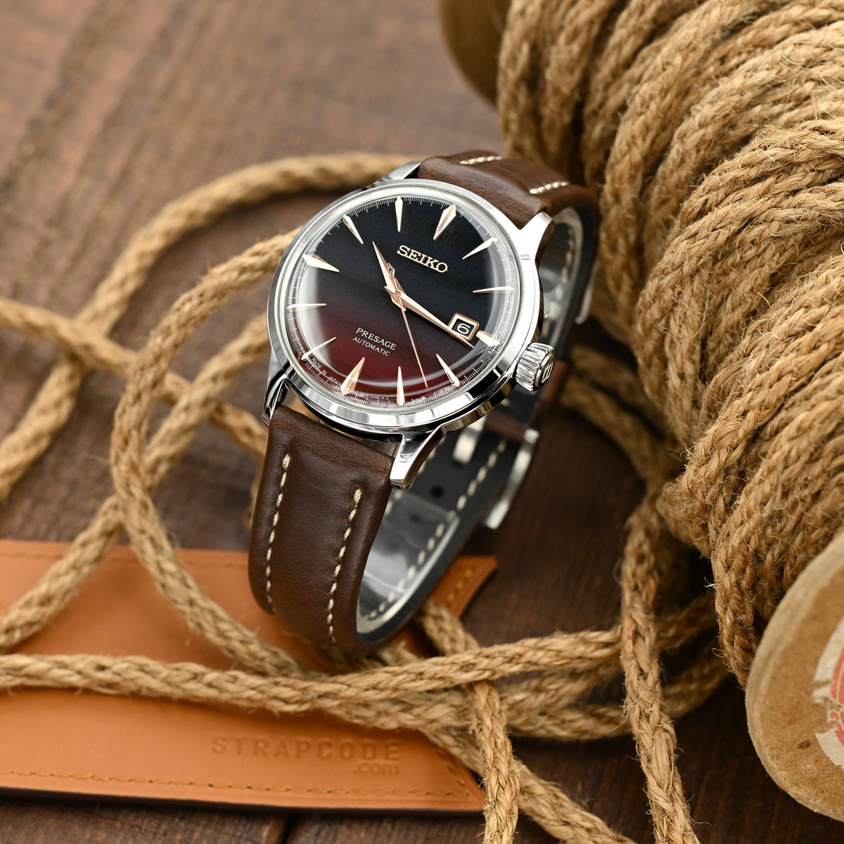 Aviator Style Quick Release Brown Horween Chromexcel Leather Watch Band 19mm, 20mm, 22mm or 23mm