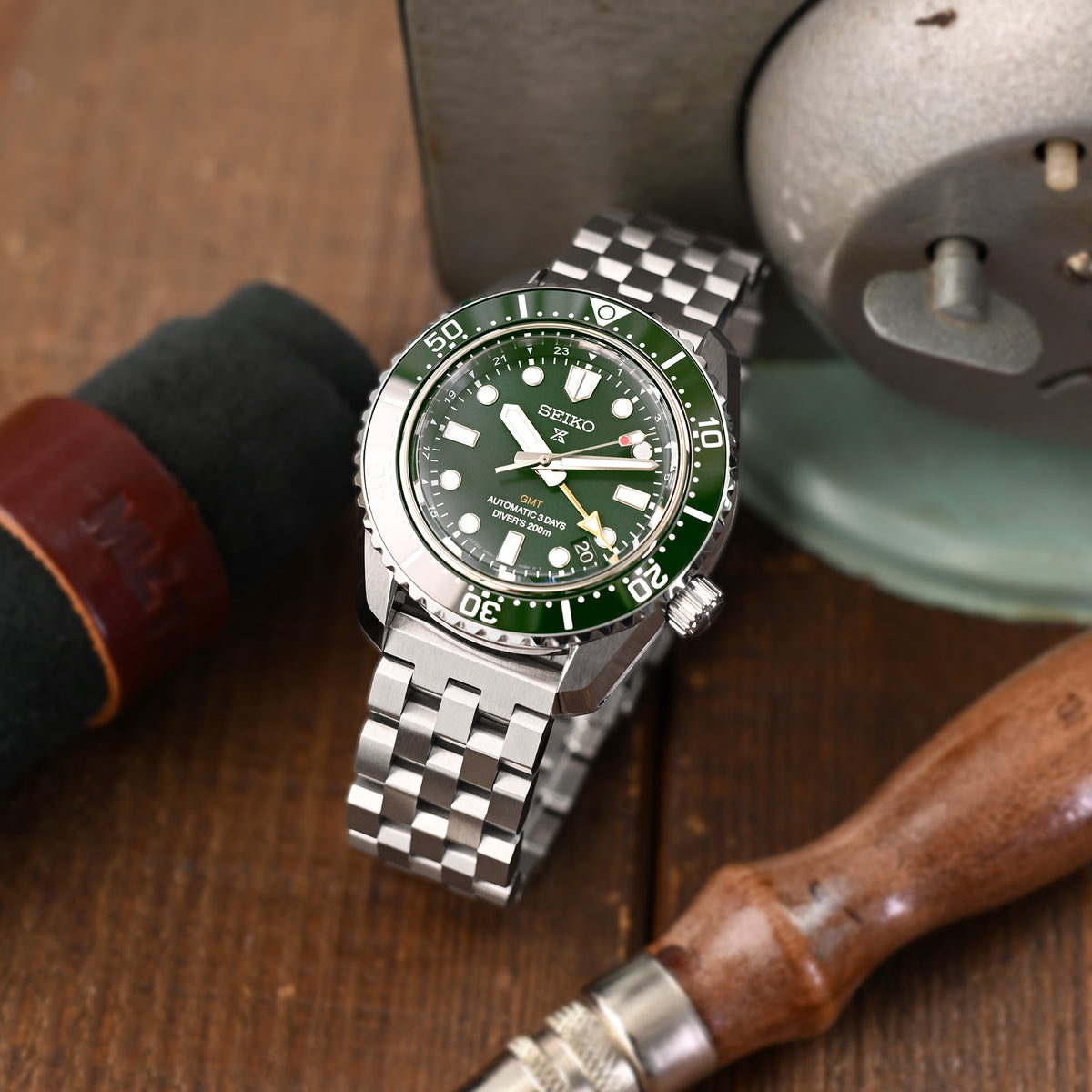 SUPER Engineer Type II Watch Band Straight End, 316L Stainless Steel Solid Link Push Button