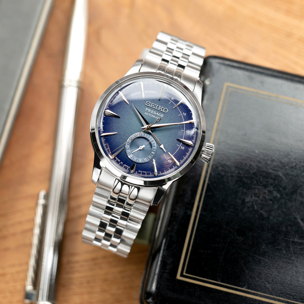 20mm Angus-J Louis JUB Watch Band compatible with Seiko Cocktail SSA345, 316L Stainless Steel V-Clasp