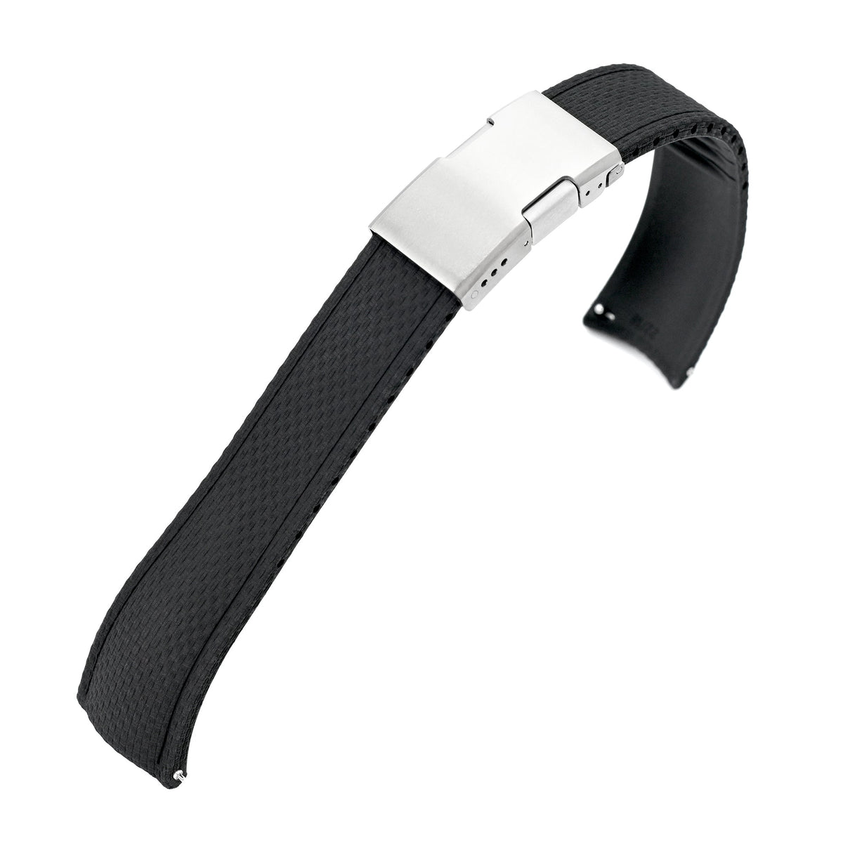 FKM41 Black Quick Release Titanium Slinea Clasp FKM Rubber Watch Band, 20mm or 22mm Strapcode watch bands
