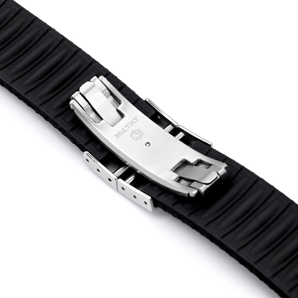 FKM41 Black Quick Release Butterfly Deployment FKM Rubber Watch Band, 18mm to 22mm and 24mm Strapcode watch bands