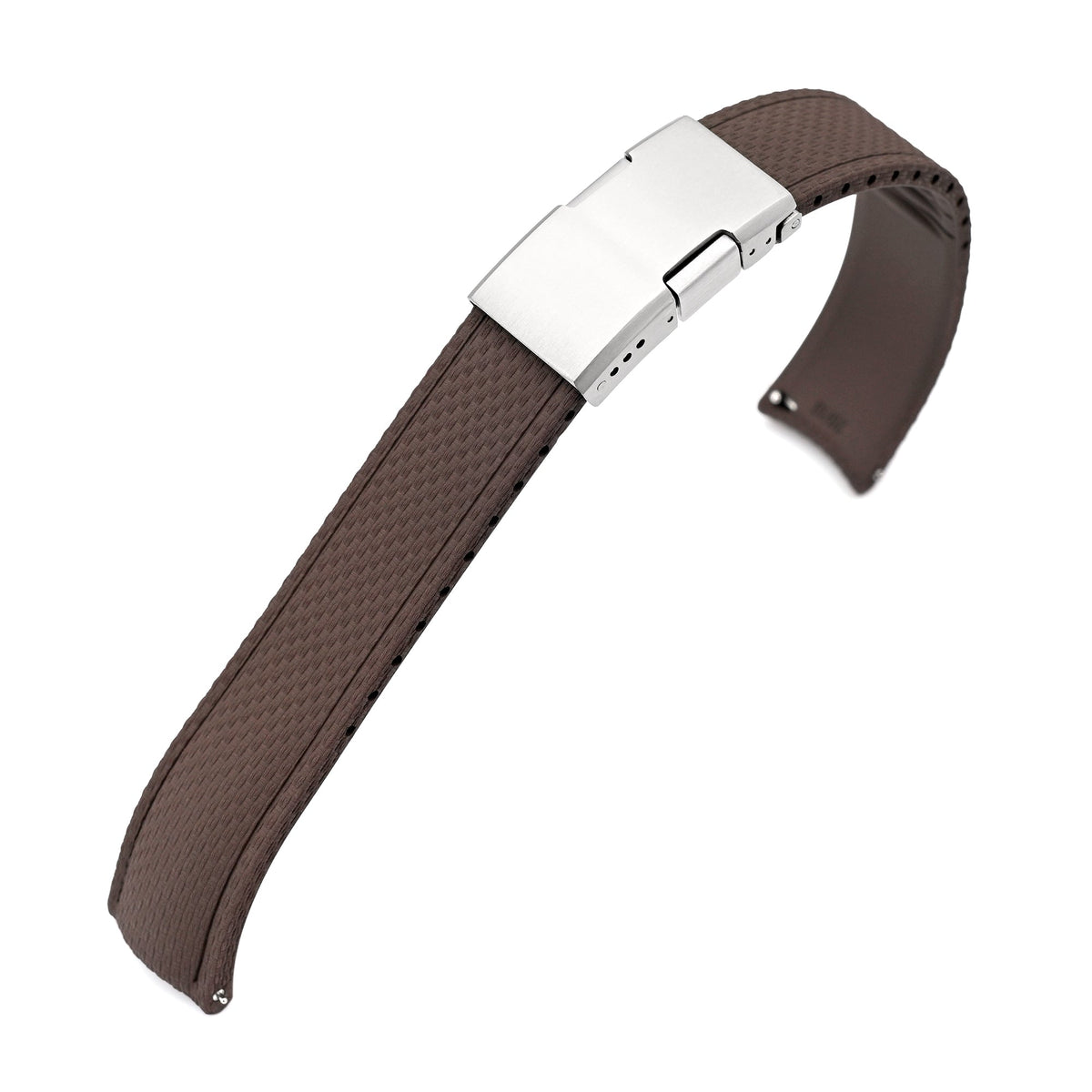 FKM41 Brown Quick Release Titanium Slinea Clasp FKM Rubber Watch Band, 20mm Strapcode watch bands