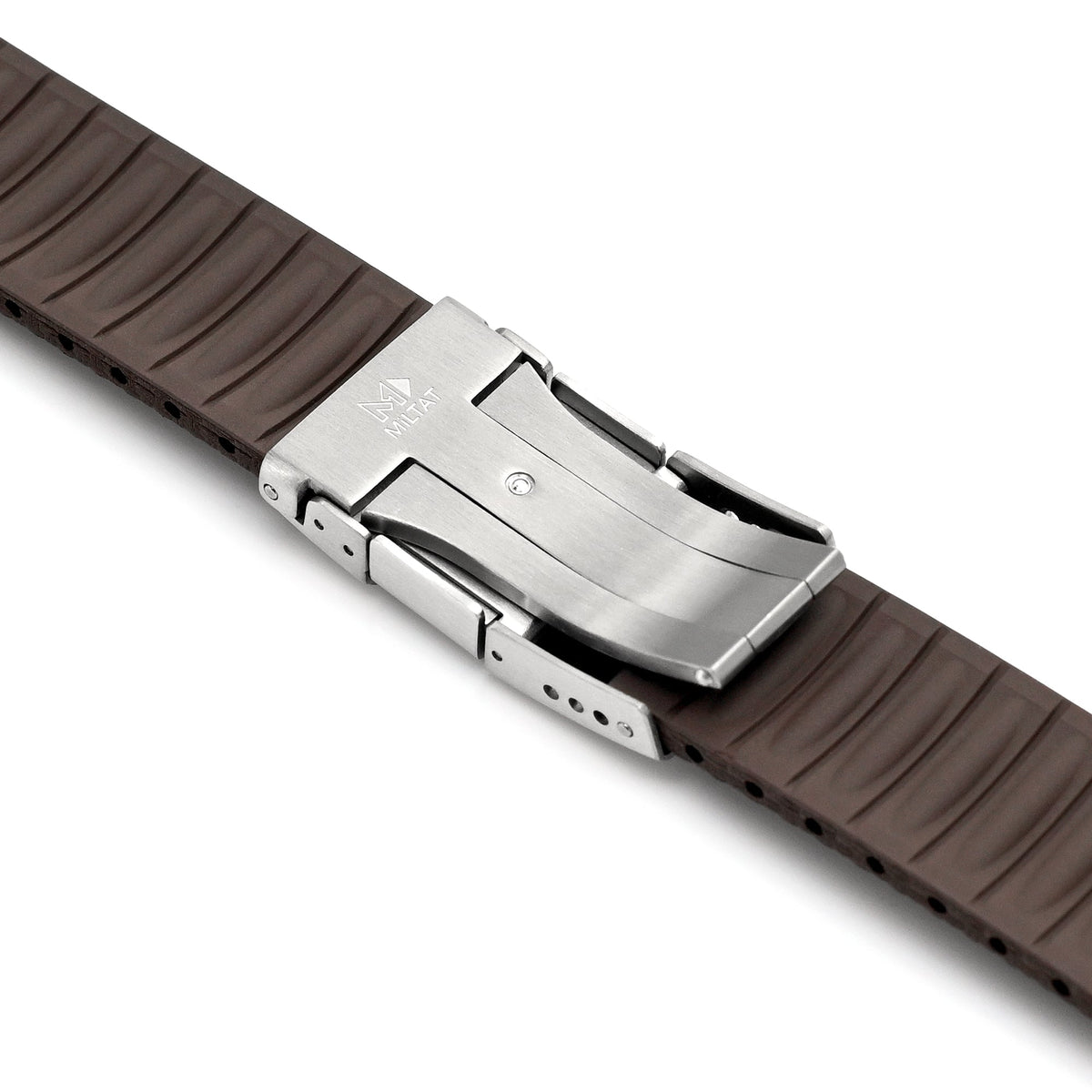 FKM41 Brown Quick Release Titanium Slinea Clasp FKM Rubber Watch Band, 20mm Strapcode watch bands