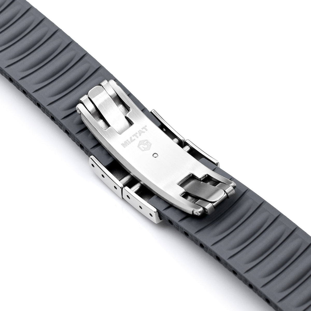 FKM41 Dark Grey Quick Release Butterfly Deployment FKM Rubber Watch Band, 20mm Strapcode watch bands