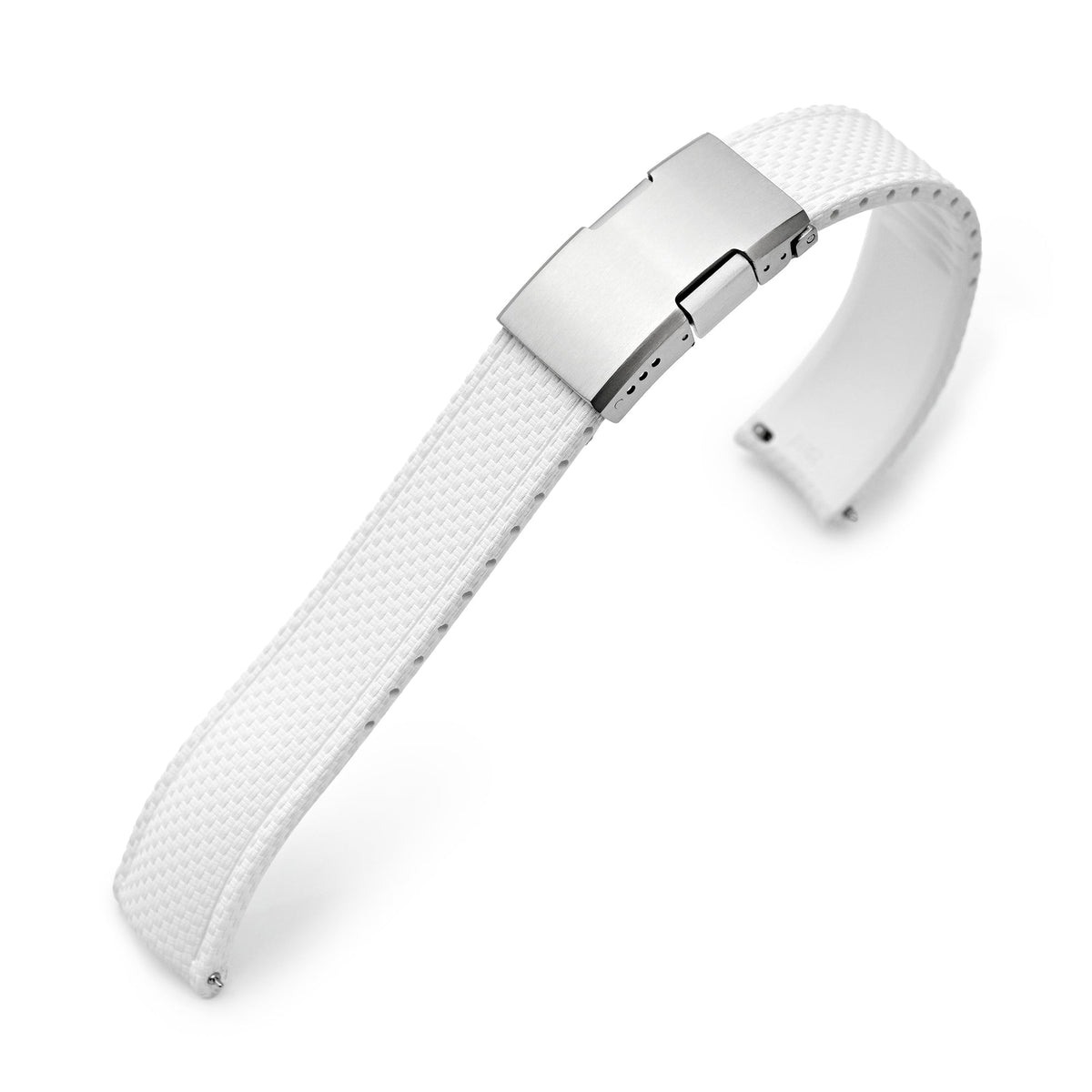FKM41 White Quick Release Titanium Slinea Clasp FKM Rubber Watch Band, 20mm Strapcode watch bands