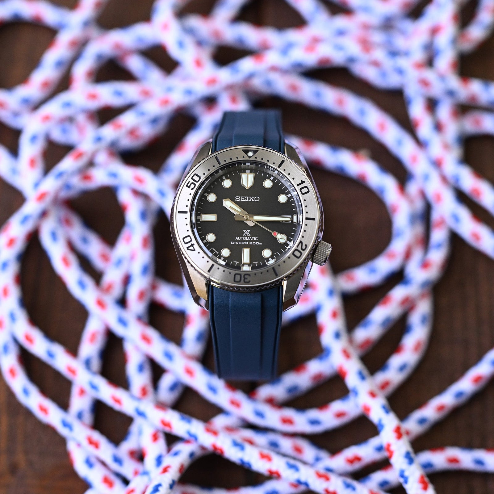 StrapXPro - SBX1A Rubber Strap for Seiko Prospex Steelmaster SPB185 Series, Navy Blue Strapcode watch bands