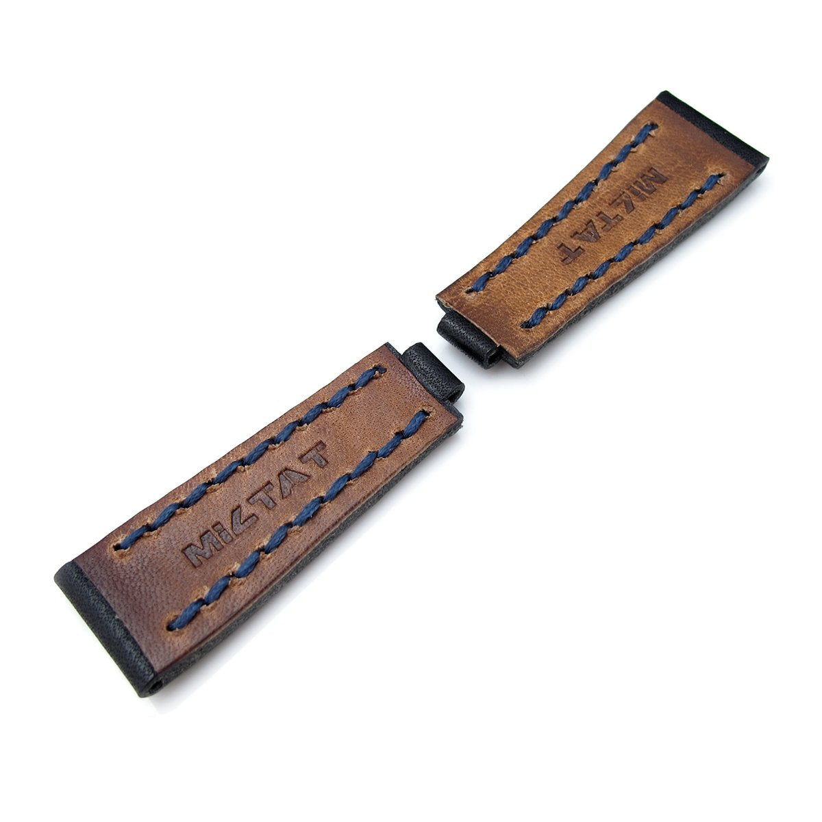 20mm MiLTAT RX Collection Watch Strap NERO Black Genuine Calf Navy Blue St. Tailor-made for RX SUB &amp; EXP Strapcode Watch Bands
