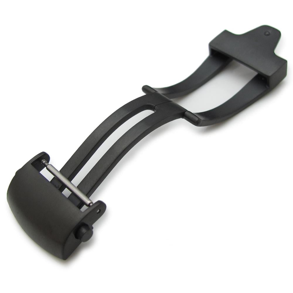 18mm or 20mm Roller Deployment Buckle Deployant Clasp for Leather Watch Strap PVD Black Strapcode Buckles