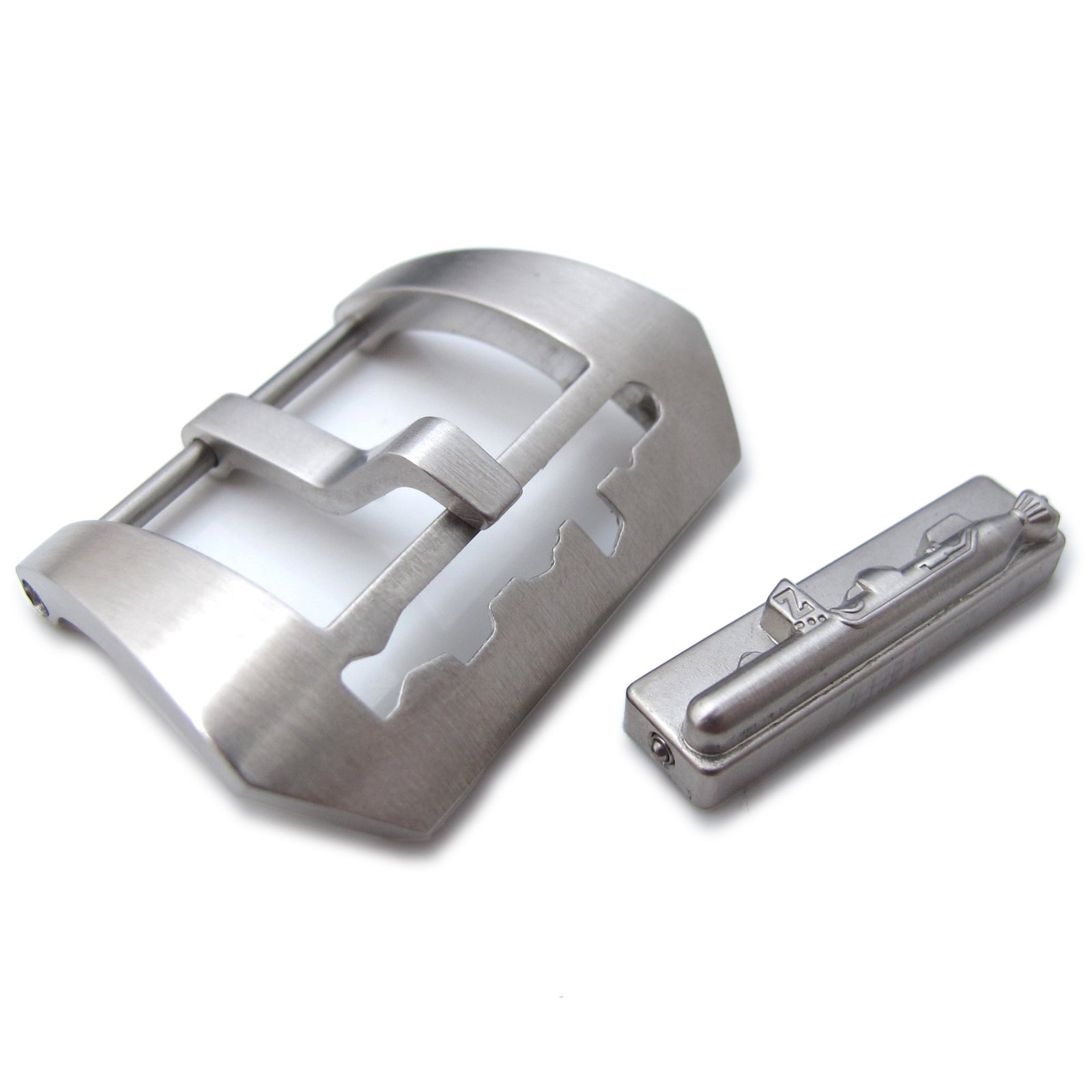 Brushed 316L stainless steel screw-in Submarine Embossed removable detail Tang Buckle Strapcode Buckles