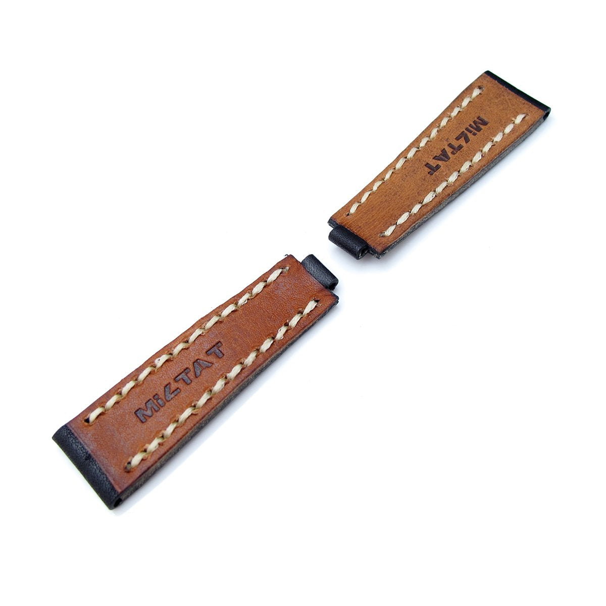 20mm MiLTAT RX Collection Watch Strap NERO Black Genuine Calf Beige St. Tailor-made for RX SUB &amp; EXP Strapcode Watch Bands