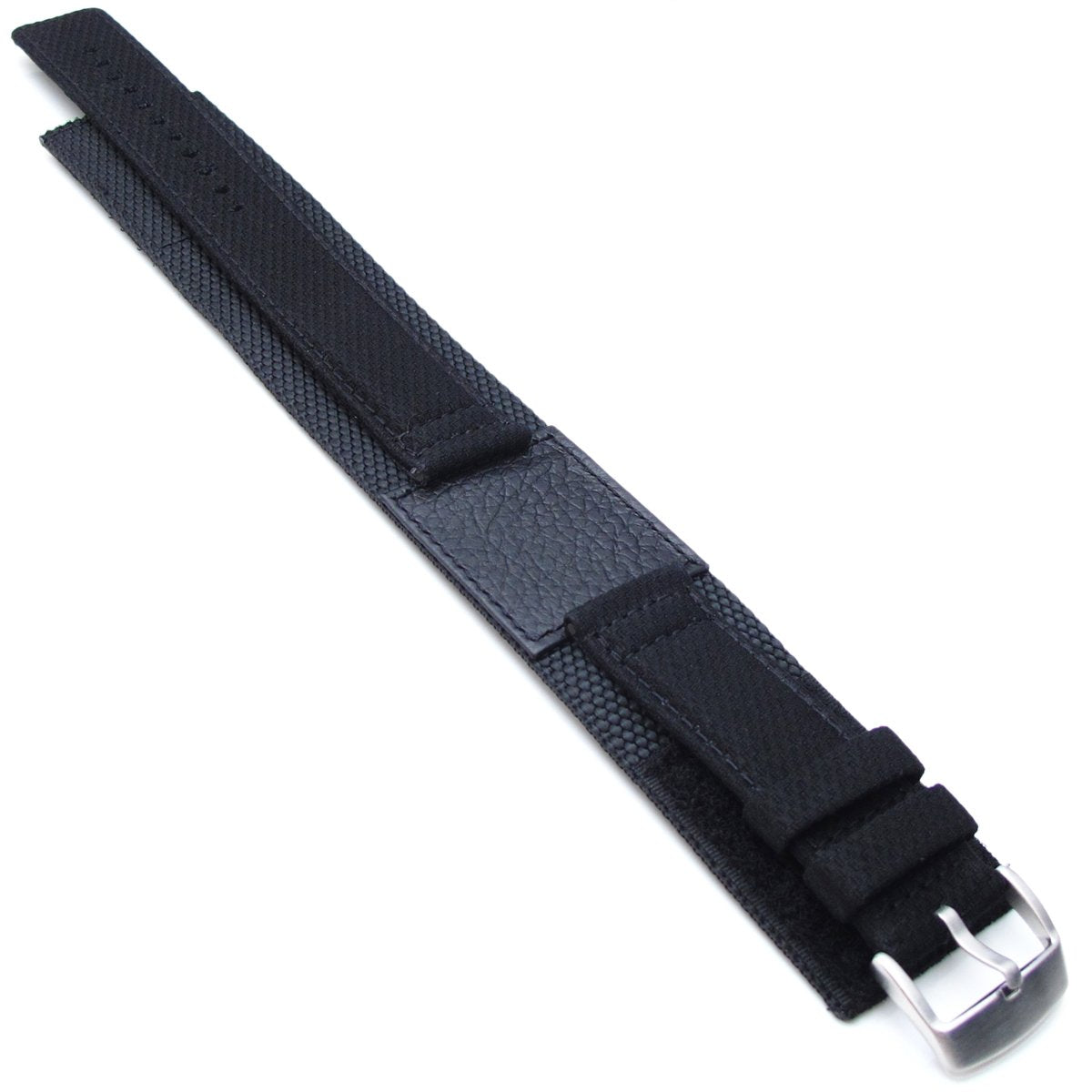 MiLTAT 24mm Double Layer Nylon Black Tactical Velcro Watch Strap design for 44mm Panerai Watches Strapcode Watch Bands
