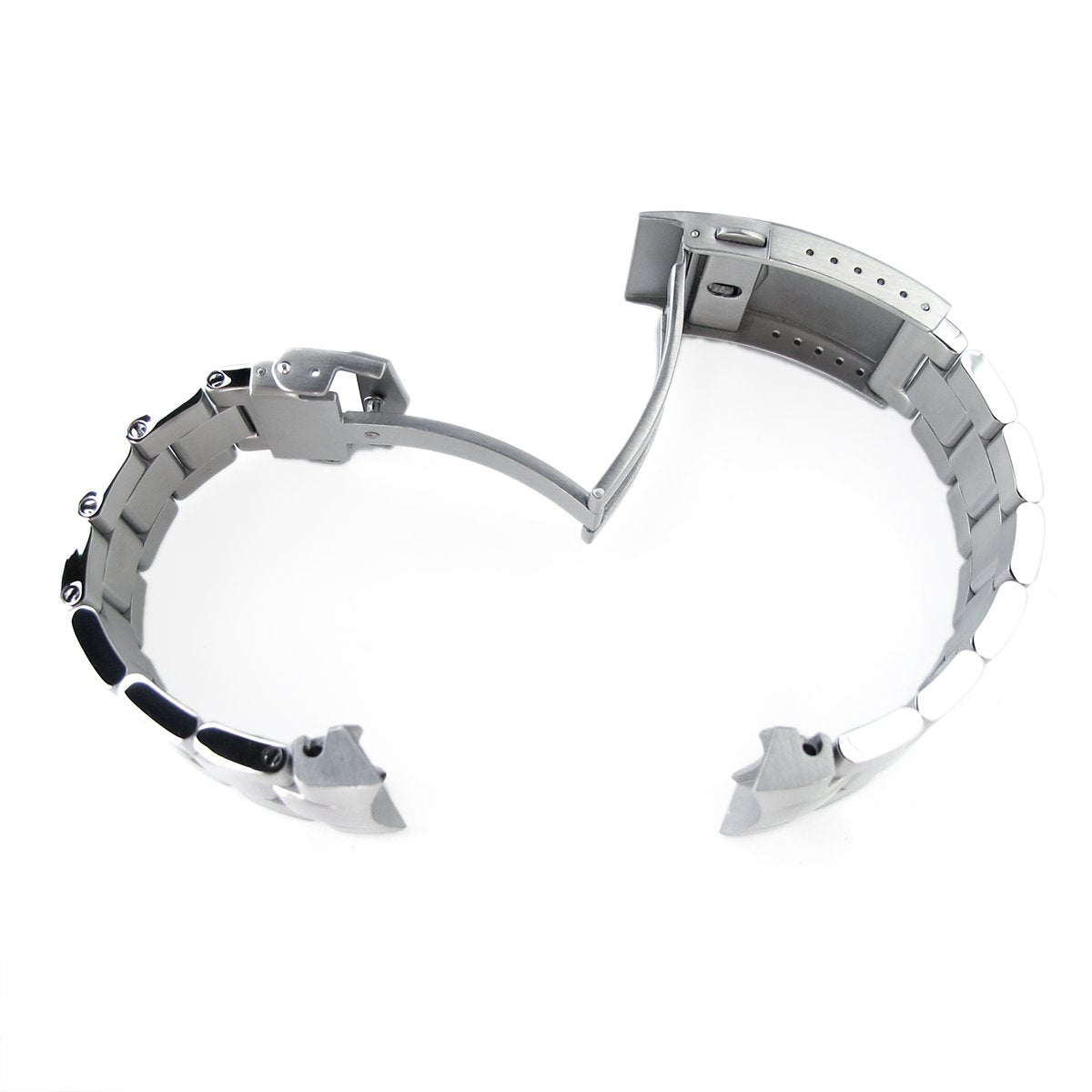 20mm Super-O Boyer 316L Stainless Steel Watch Band for Seiko SKX013 V-Clasp Button Double Lock Strapcode Watch Bands