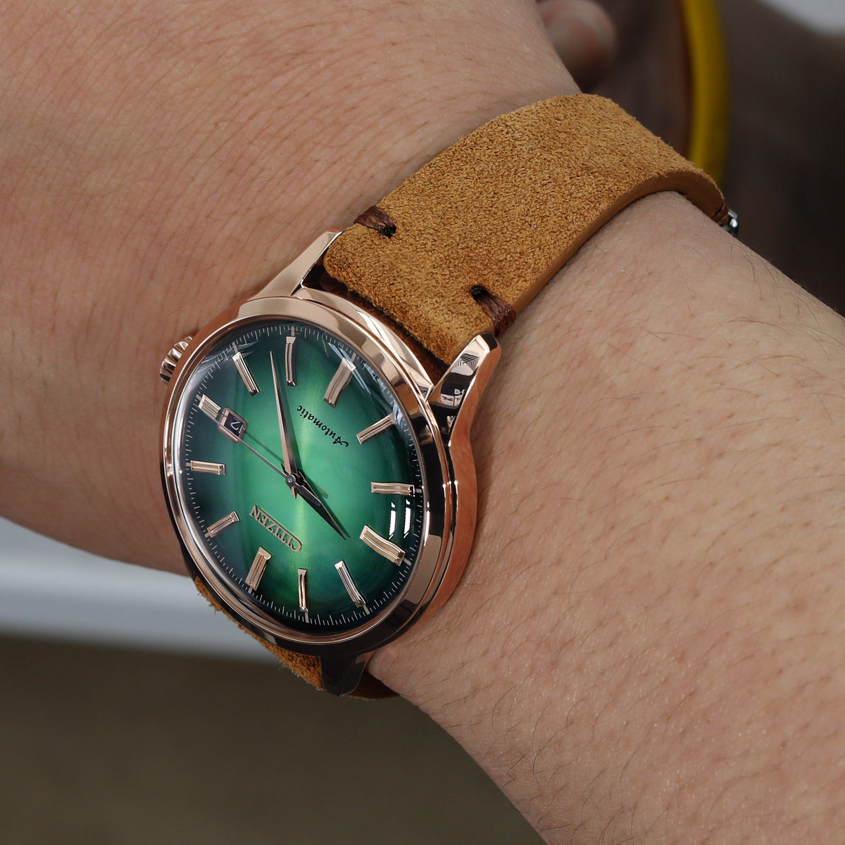 Citizen NK0002-14W Emerald Green 60 hours Power Reserve Rose Gold watch Strapcode Watch Bands