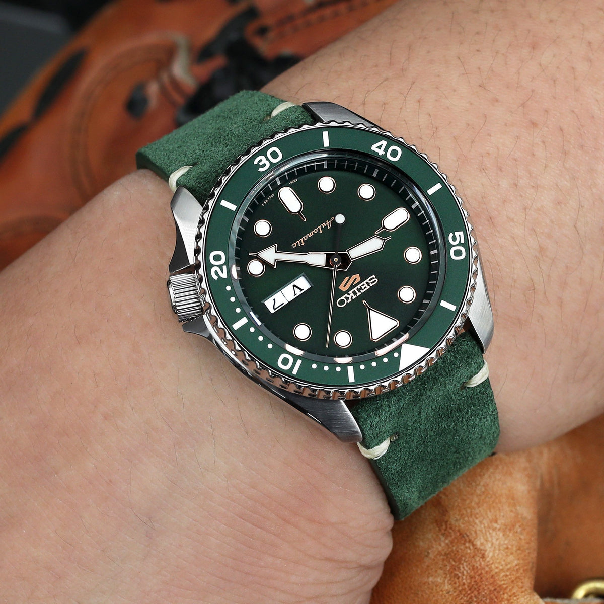 Seiko 5 Sports SRPD63K1/ SBSA013 Green Sports Style new Cal. 4R36 Strapcode Watch Bands