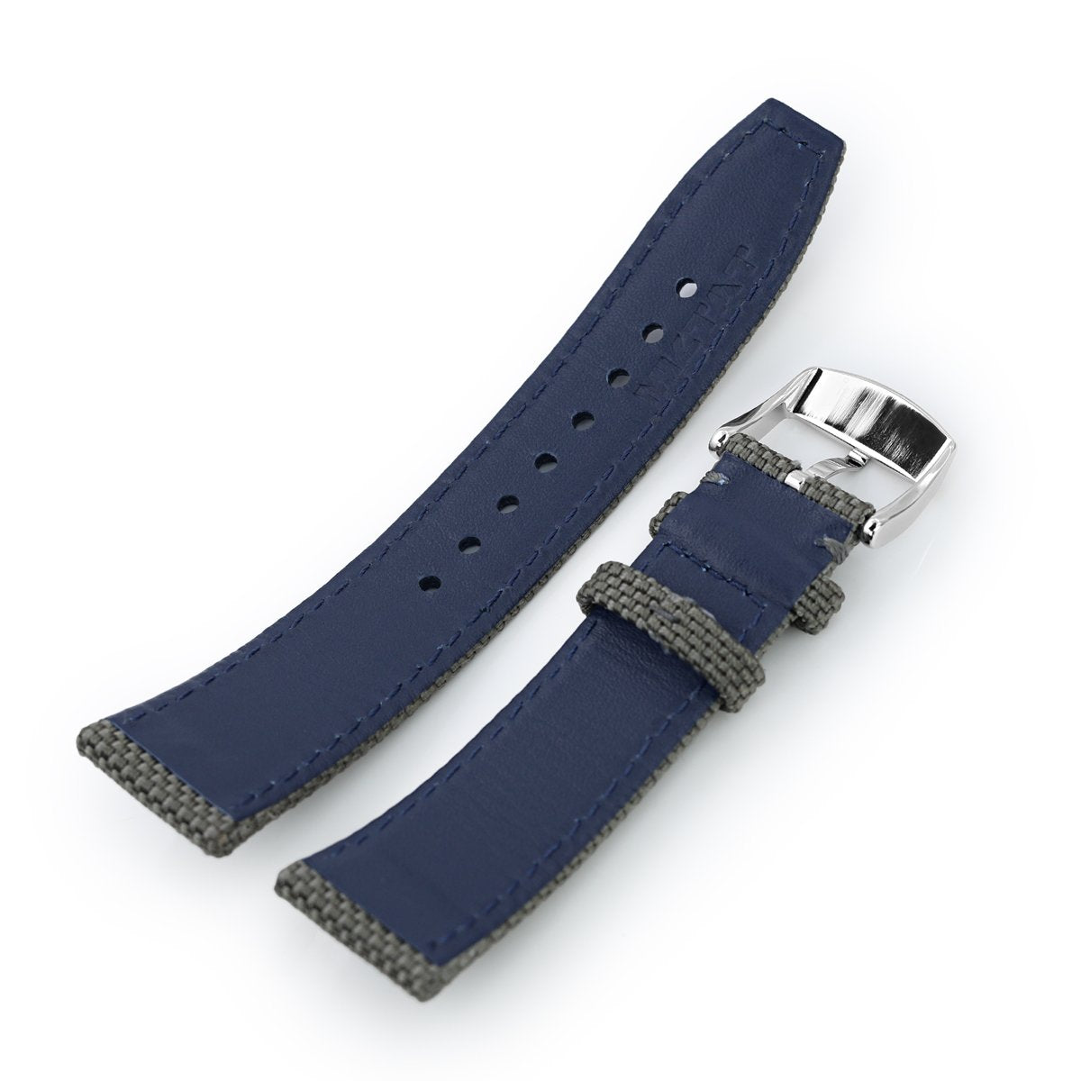 20mm 21mm or 22mm Strong Texture Woven Nylon Military Grey Watch Strap Polished Strapcode Watch Bands