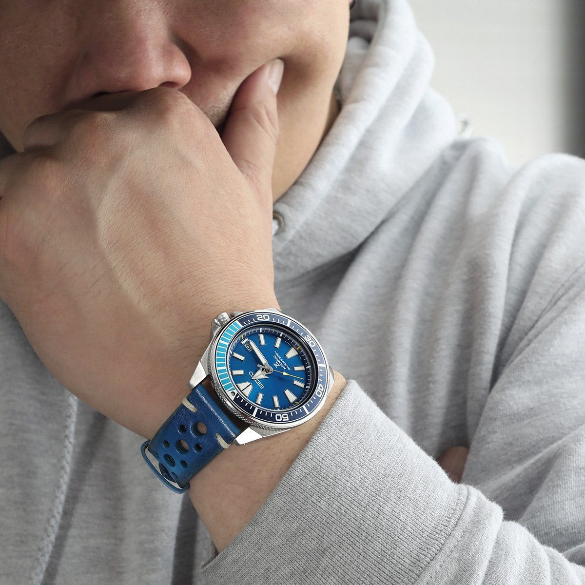 Seiko Prospex Samurai SRPB09 Blue Lagoon Strapcode Watch Bands