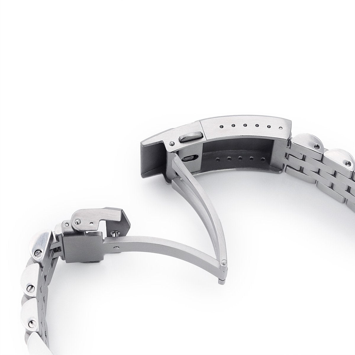 Beyond the Vintage Angus Louis Watch Bracelet for RX SUB 1680 in Raw Polished V-Clasp Strapcode Watch Bands