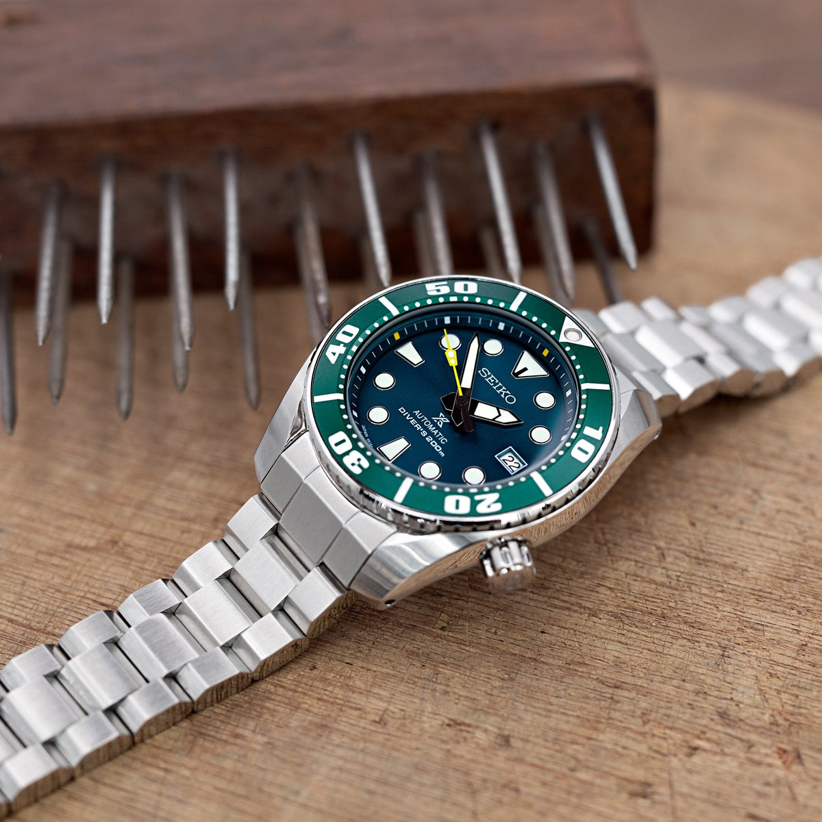 Seiko Prospex Japan Limited SZSC004 Green Sumo 200m Diver Strapcode Watch Bands