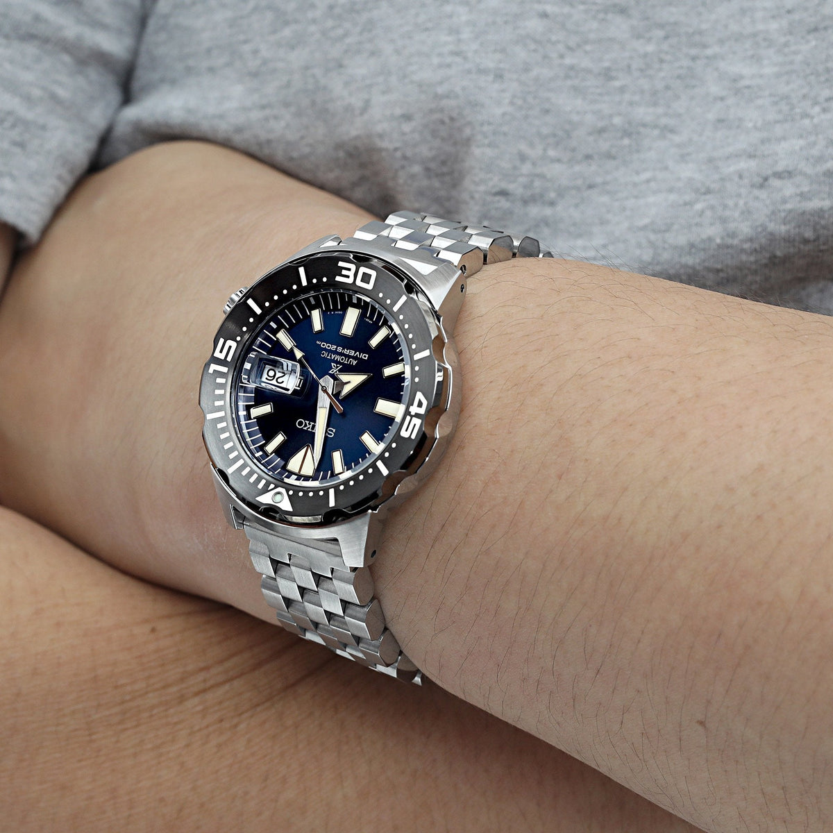 Seiko Prospex Monster SRPD25 Blue Dial Dive Watch Strapcode Watch Bands
