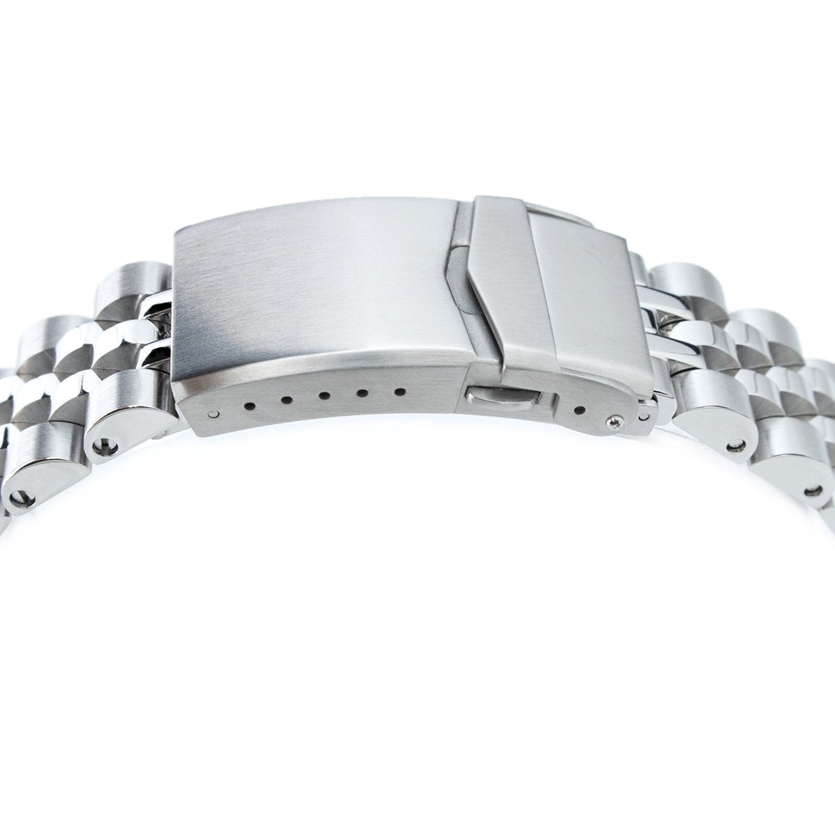 22mm Angus-J Louis 316L Stainless Steel Watch Bracelet for Seiko SKX007 Brushed Polished V-Clasp Strapcode Watch Bands