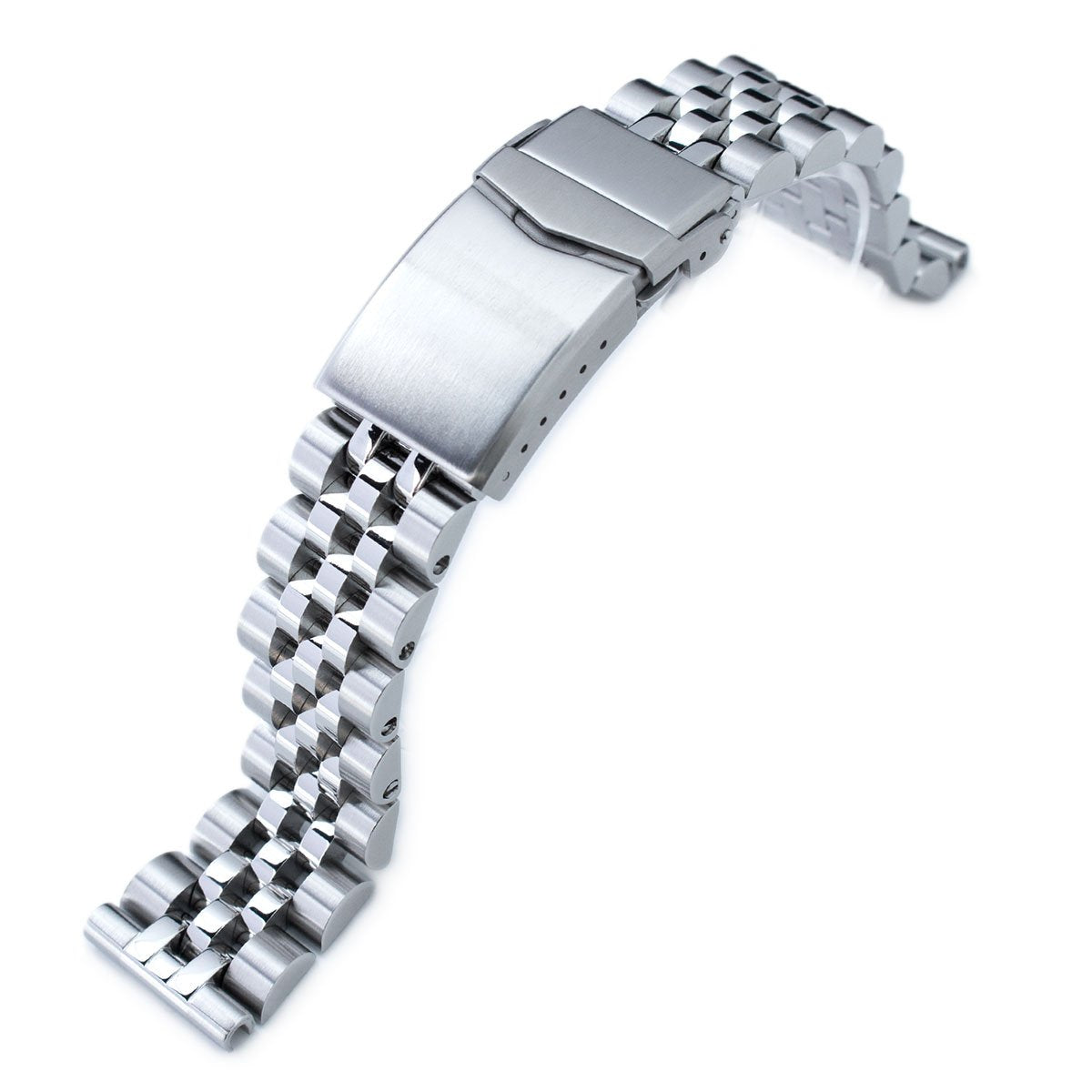22mm Angus-J Louis 316L Stainless Steel Watch Bracelet Straight End 1.8 Universal Ver. Brushed V-Clasp Strapcode Watch Bands